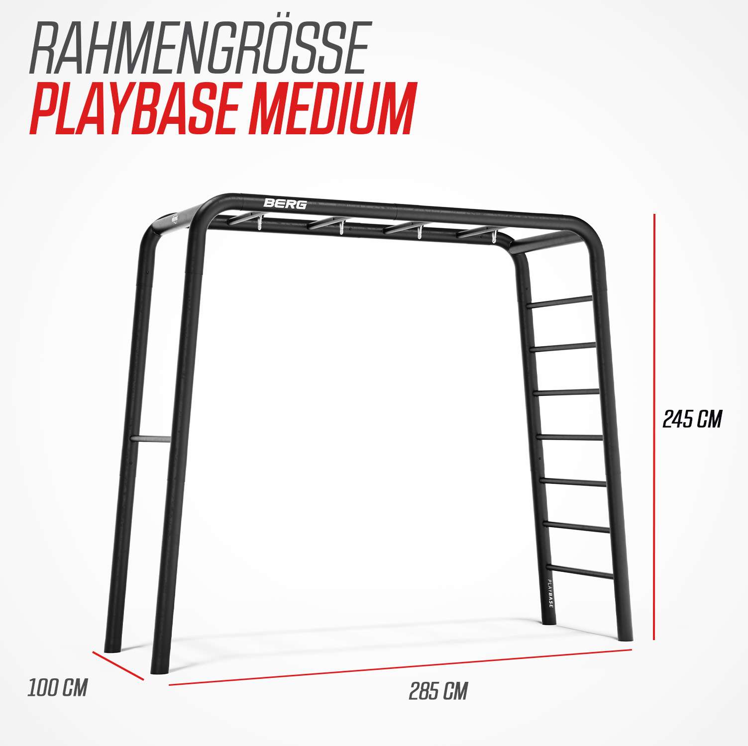 BERG PlayBase 3-in-1 Klettergerüst Medium mit Reckstange und Leiter inkl. Babysitz und Gummischaukel BERG PlayBase 3-in-1 Klettergerüst Medium mit Reckstange und Leiter inkl. Babysitz und Gummischaukel